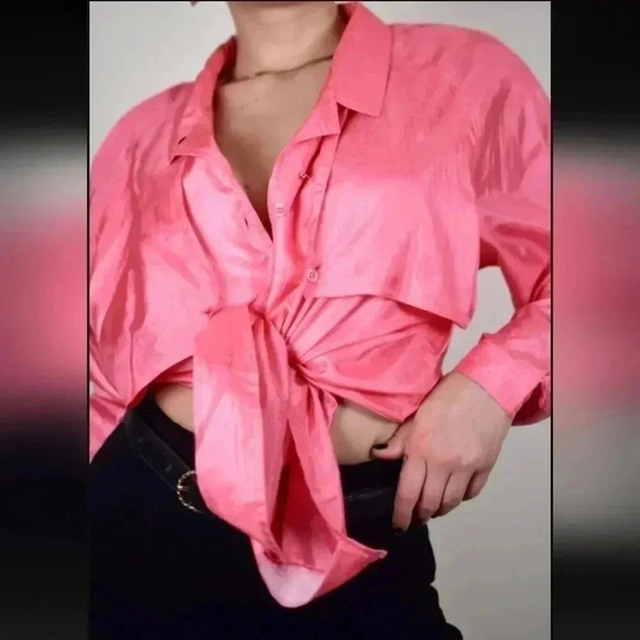 Diane Von Furstenberg Hot Pink Button Up - Picture 6 of 7